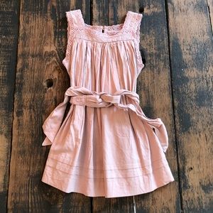 Wheat Vintage Blush Belted Dress